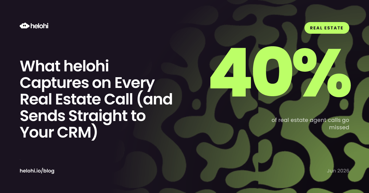 What helohi Captures on Every Real Estate Call (and Sends Straight to Your CRM)